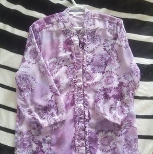 Purple floral blouse